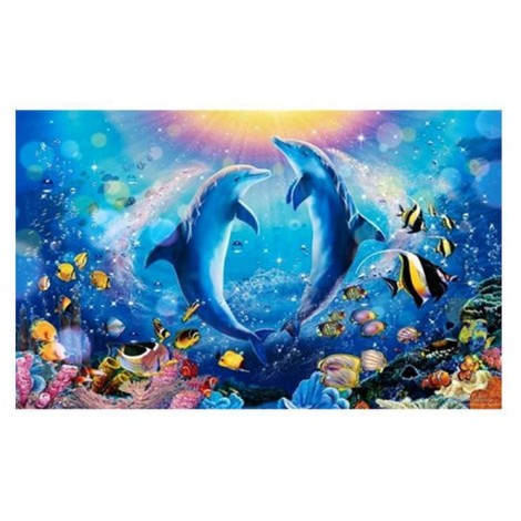2019 Neuankömmling Besondere Delphin 5d Diamond Painting /Diamant Malerei Set QB6504