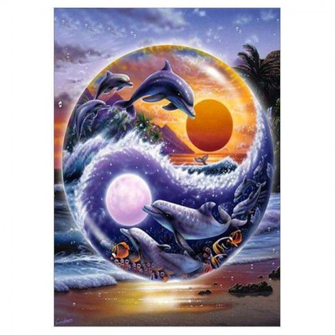 2019 Neuankömmling Delphin 5d Diamond Painting /Diamant Malerei Set QB6512