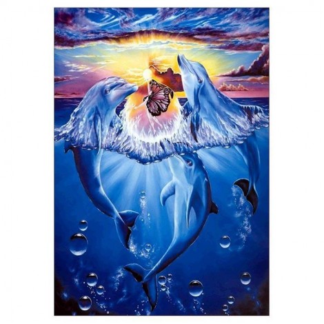 Ölgemälde Stile Delphin 5d Diamond Painting /Diamant Malerei Set QB6510