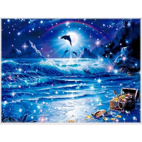 2019 Traum Schattig Delphin Patroon Muur 5d Diamond Painting /Diamant Malerei Set VM9754