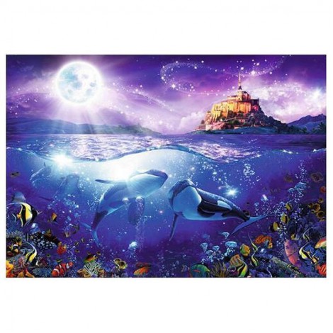 Bestees Fantasie Delphin Patroon 5d Diamond Painting /Diamant Malerei Set QB7103
