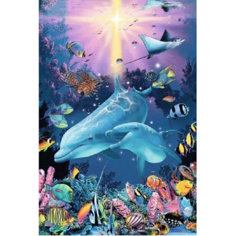 2019 Neuankömmling Traum Muur Tiere Delphin 5d Diamond Painting /Diamant Malerei Set VM08575