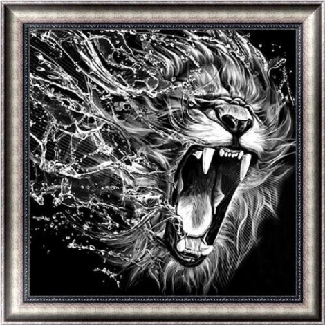 Moderne Kunststile Neuankömmling Schwarz Und Weiß Löwe 5d Diamond Painting /Diamant Malerei Set VM9654