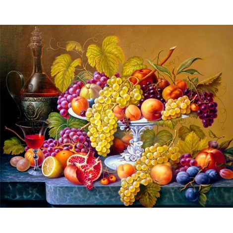 2019 Schlussverkauf Still Leven Obst Drinnen Korb 5d Bergkristal Painting VM1220