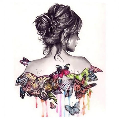 2019 Besondere Mädchen Und Schmetterling Diamond Painting Kreuzstich 5D Set VM4081