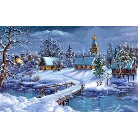 2019 Winter Landschap Sneeuw Hütte 5d Diamond Kreuzstich Painting Set VM8908