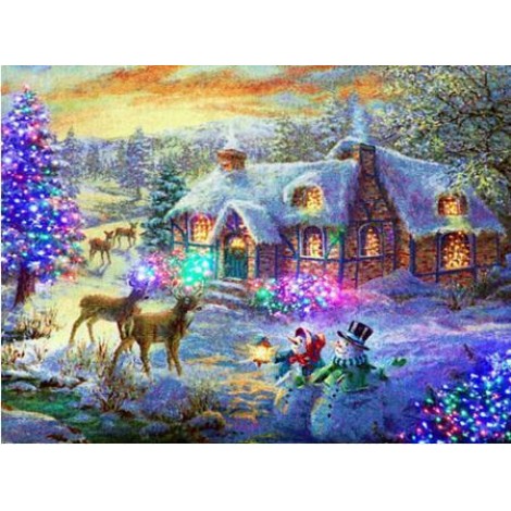 2019 Muur Besneeuwd Hütte In De Winter 5d Diamond Painting /Diamant Malerei Set VM7632