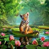 2019 Besondere Schattig Tiger Patroon 5d Diamond Painting Set VM7316