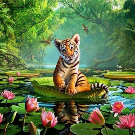 2019 Besondere Schattig Tiger Patroon 5d Diamond Painting Set VM7316
