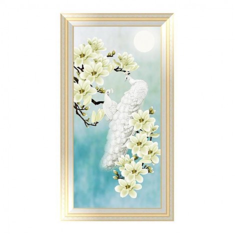 Wit En Geel Pfau 5d Diamond Painting /Diamant Malerei Set AF9074