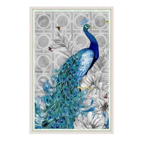Große Größe Blauw Pfau 5d Diamond Painting /Diamant Malerei Set AF9072