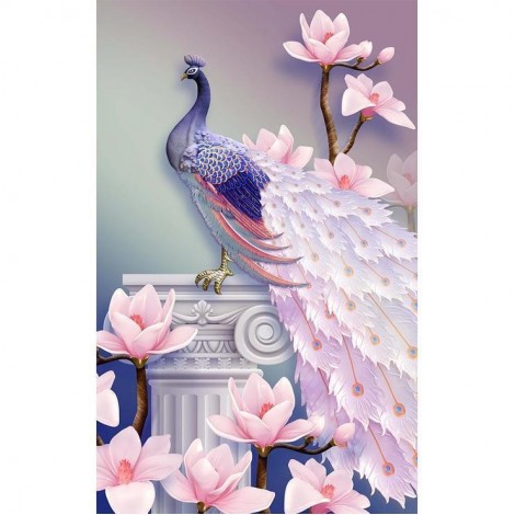 Billig Rosa Pfau 5d Diamond Painting /Diamant Malerei Set AF9089