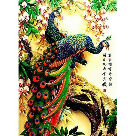 2019 Große Größe Tiere Pfau Bilder 5d Diamond Painting /Diamant Malerei Set VM8166