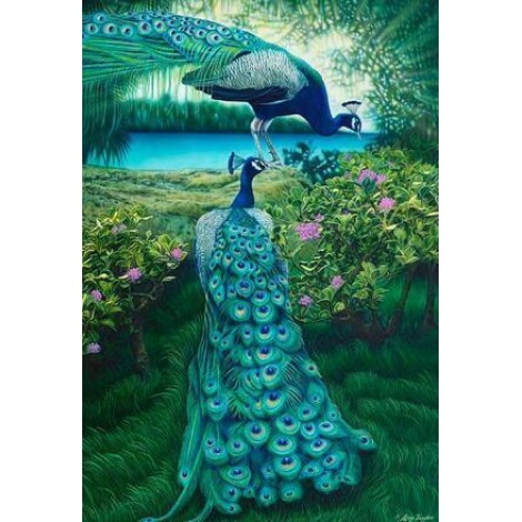 2019 Traum Eckig Strasssteine Diamond Pfau 5d Diamond Painting /Diamant Malerei Set VM7357