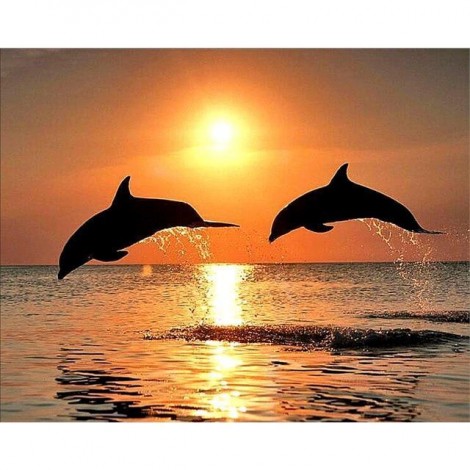 2019 Besondere Delphin Porträt 5d Vol Diamond Painting /Diamant Malerei Set VM8400