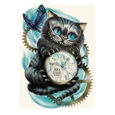 2019 Billig Bizarre Katze En Uhr 5d Diamond Painting /Diamant Malerei Stickerei Diamond Painting /Diamant Malerei Set VM0050
