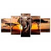 2019 Große Größe Multi Panel Zonsondergang Elefant 5d Diamond Painting /Diamant Malerei Set VM8193