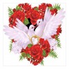 Romantisch Liefde Wit dove Rote Rosen Diamond Painting /Diamant Malerei Set AF9327