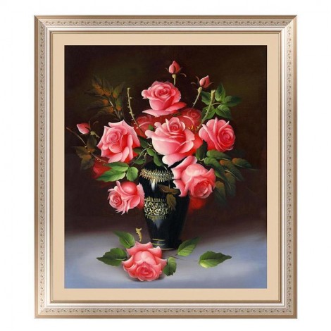 Populair Ölgemälde Stile Muur Rote Rosen Diamond Painting /Diamant Malerei Set AF9330