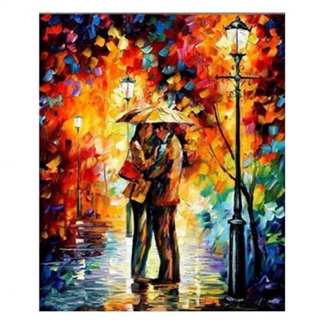 Moderne Kunststile Kiss Onder Umbrella Diamond Painting /Diamant Malerei Set AF9412