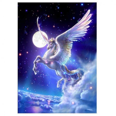Mooi Fantasie Fliegende Pferd Diamond Painting /Diamant Malerei Set Voor Kinderen AF9181