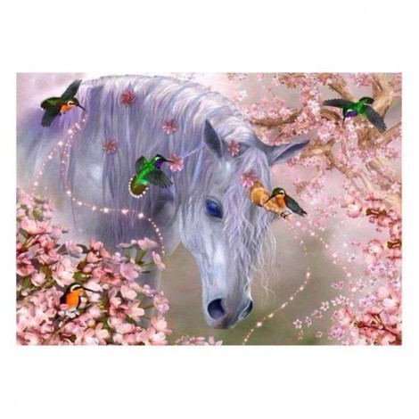 Warm Romantisch Wit Pferd Diamond Painting /Diamant Malerei Set AF9197
