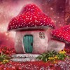 Fantasie Besondere Magisch Wald Mushroom Haus 5d Diamond Painting /Diamant Malerei Set VM4171