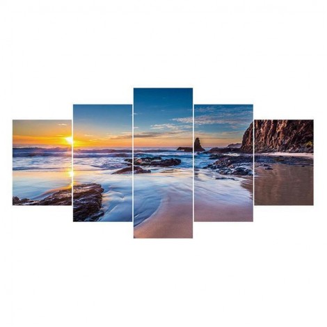 Multi Panel Landschap Strand Kreuzstich 5D Voll Strasssteine Diamond Painting /Diamant Malerei Set QB8106