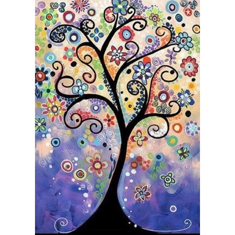 2019 Traum Karikatur Kleurrijk Baum 5d Diamond Painting /Diamant Malerei Set VM9424