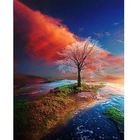 Besondere Traum Vol Eckig Strasssteine Baum Landschap 5d Diamond Painting /Diamant Malerei Set VM9499