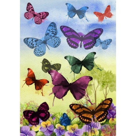 2019 Schlussverkauf Butterflies Snelle Bezorging 5d Diamond Painting /Diamant Malerei Set VM9626