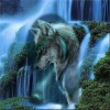 2019 Traum Lonely Wolf Wasser Vallen 5d Diamond Kreuzstich Muur VM1038