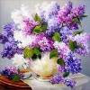 Besondere Eckig Strasssteine Rosa En Lavendel Blume 5d Diamond Painting /Diamant Malerei Set VM3565