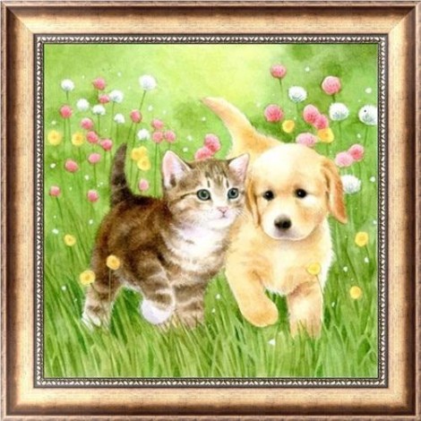 2019 Billig Diamond Patroon Katze En Hund 5d Diamond Painting /Diamant Malerei Set VM6210