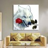 Neuankömmling Ölgemälde Stile Wolf Rosen Patroon 5d Diamond Painting /Diamant Malerei Set QB6574