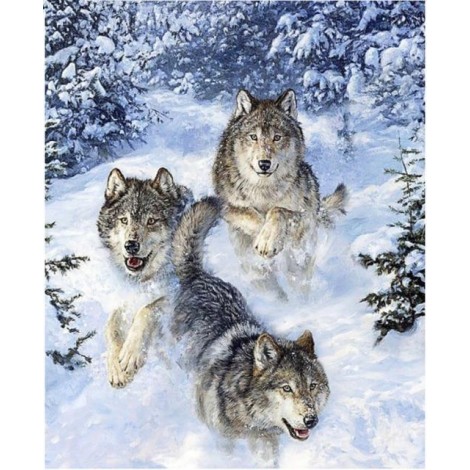 Ölgemälde Stile Neuankömmling 5d Diamond Painting /Diamant Malerei Stickerei Sneeuw Wolf VM8623