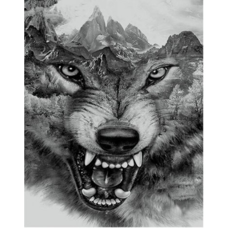 2019 Neuankömmling Schlussverkauf Stitch Set Ferocious 5d Diamond Painting /Diamant Malerei Stickerei Wolf VM8627