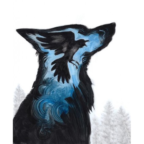 Traum Wolf Eckig Strasssteine 5D Diamond Painting /Diamant Malerei Set NA0831