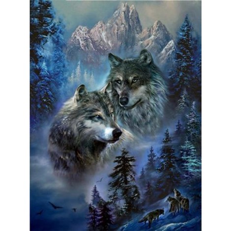 Neuankömmling Schlussverkauf Tiere Wolf Patroon 5d Diamond Painting /Diamant Malerei Set VM7208