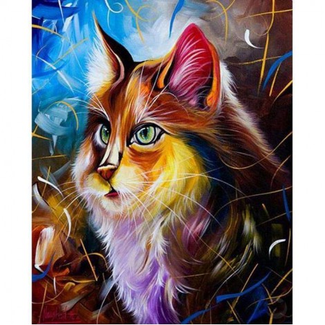 2019 Neuankömmling Ölgemälde Stile Katze 5d Diamond Painting /Diamant Malerei Set QB7000