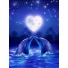 Blauw Nacht Delphin kiss Diamond Painting /Diamant Malerei Set AF9413